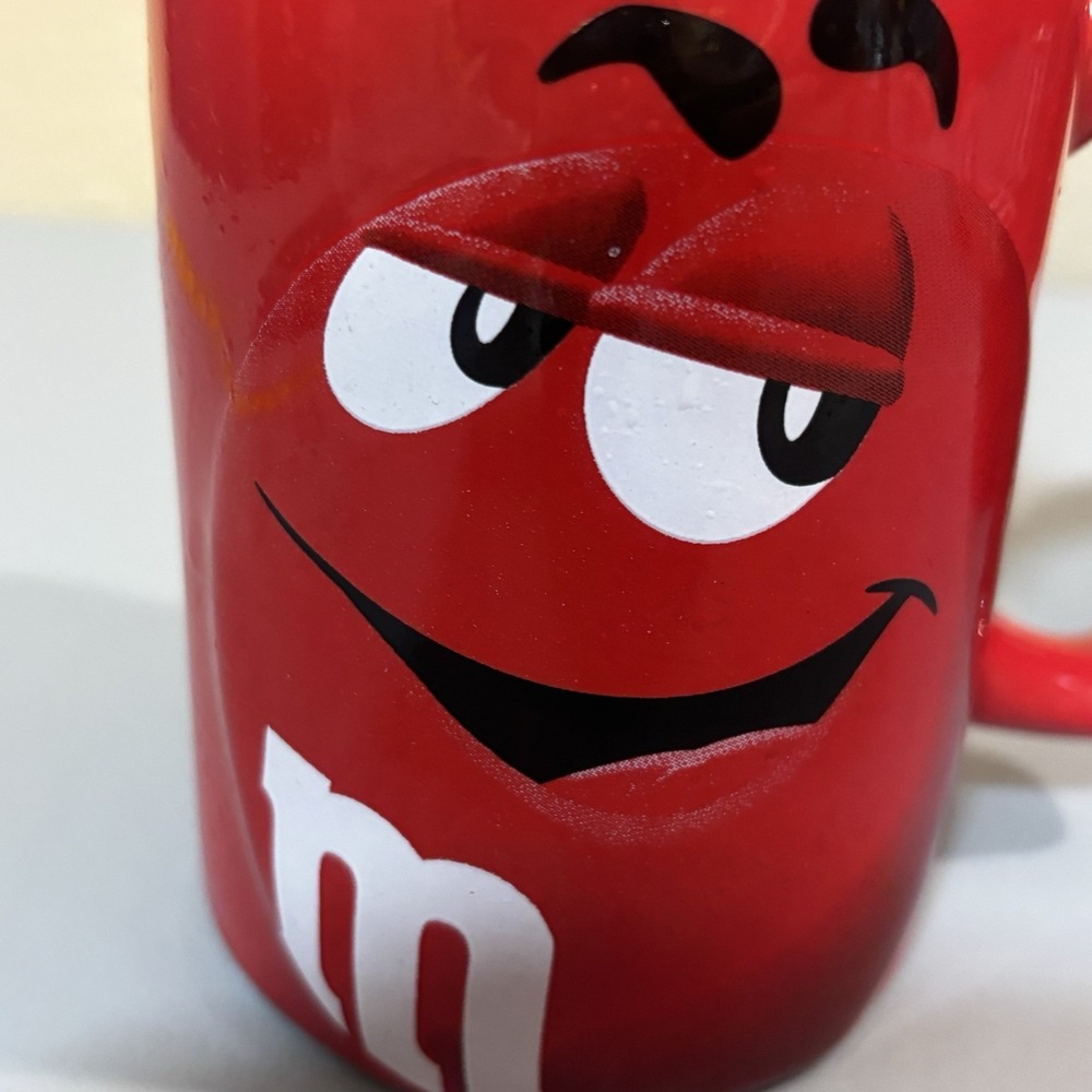 Two M&M's Red Mugs 12 oz Coffee Tea Cups Collectible Official Licensed 2011-2012 - Picture 6 of 10